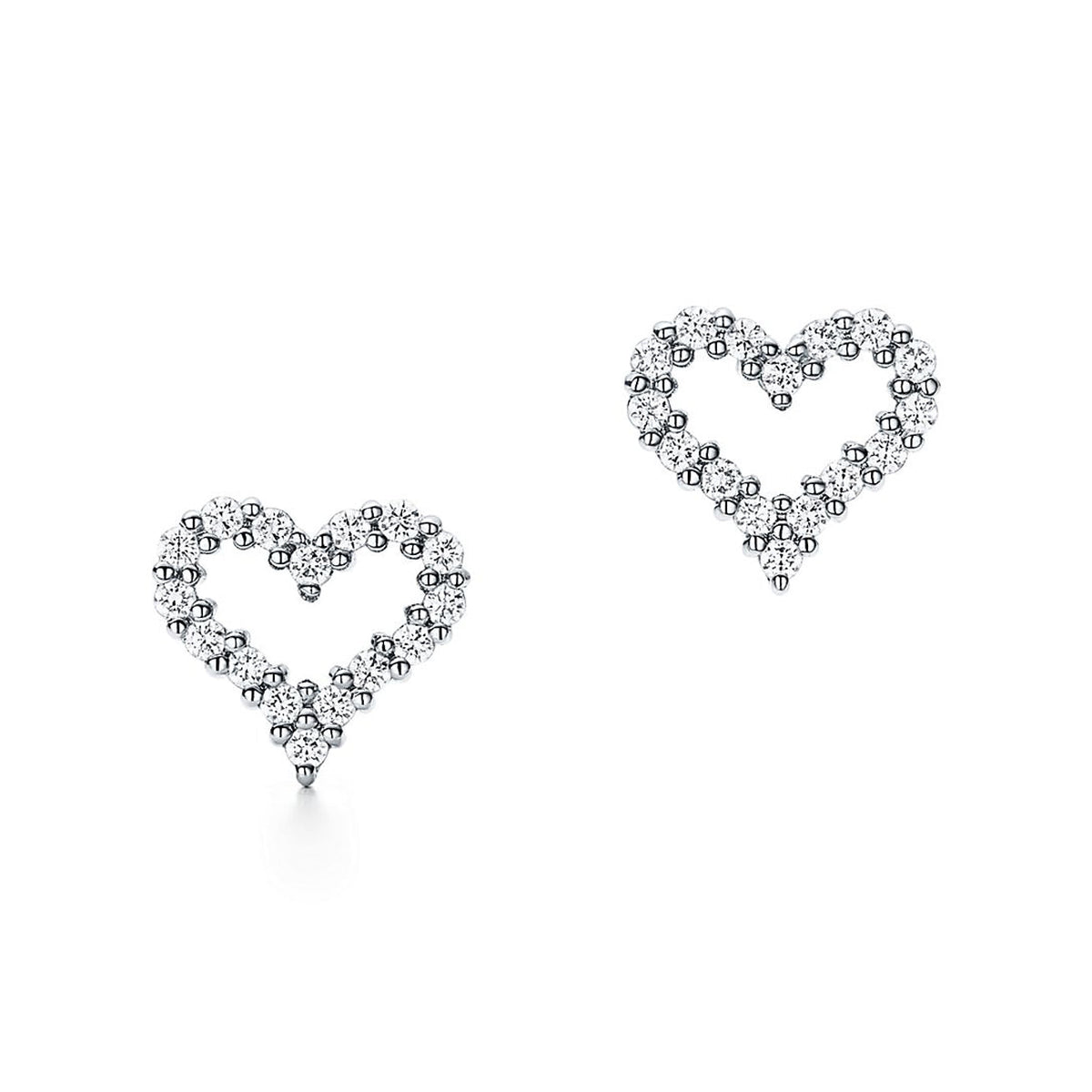 18K Tiffany Heart Diamonds Earrings