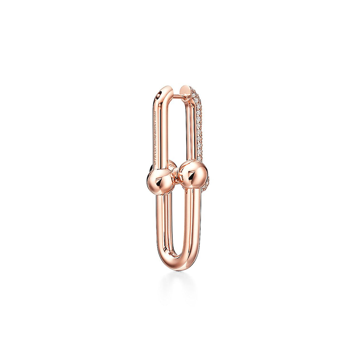 18K Tiffany HardWear Large Link Diamonds Earrings
