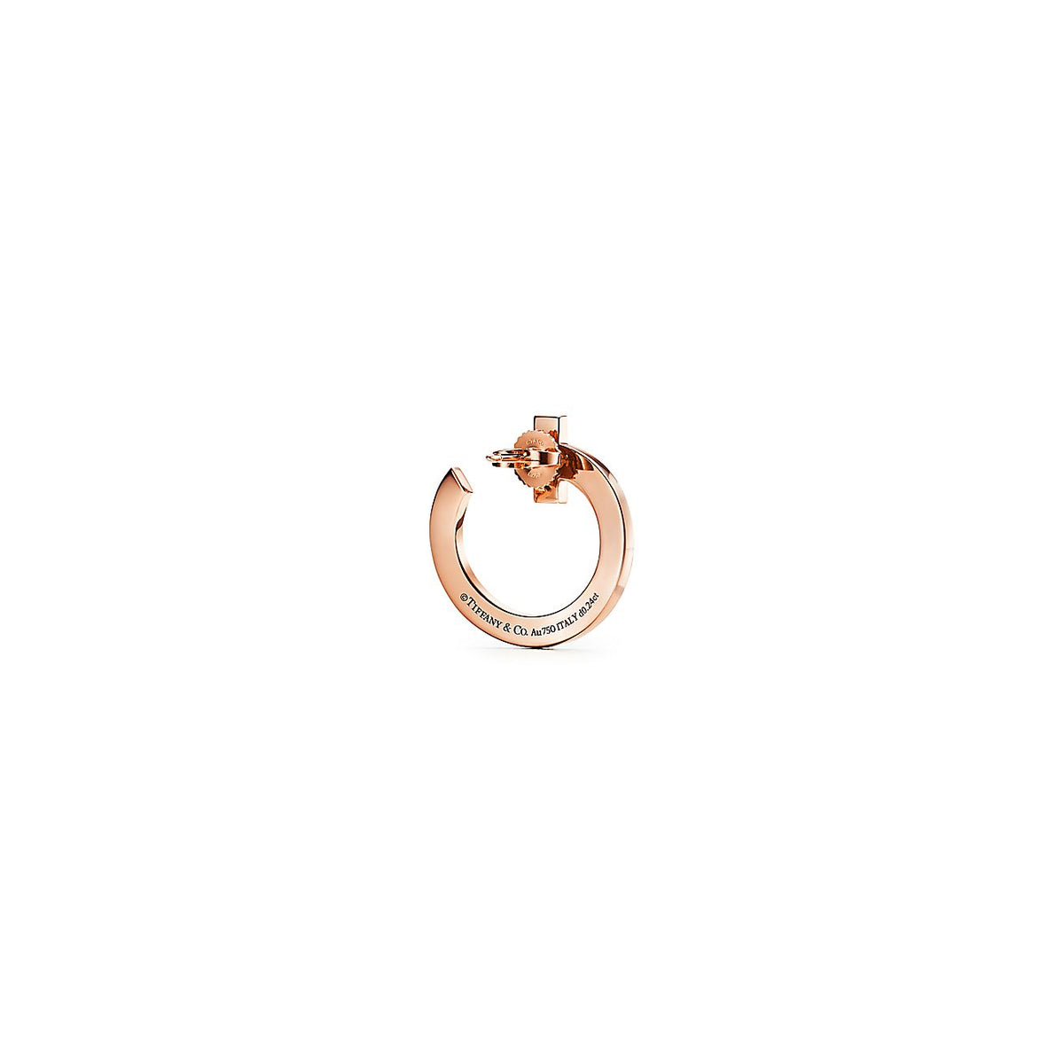 18K Tiffany T1 Open Hoop Rose Gold Earrings