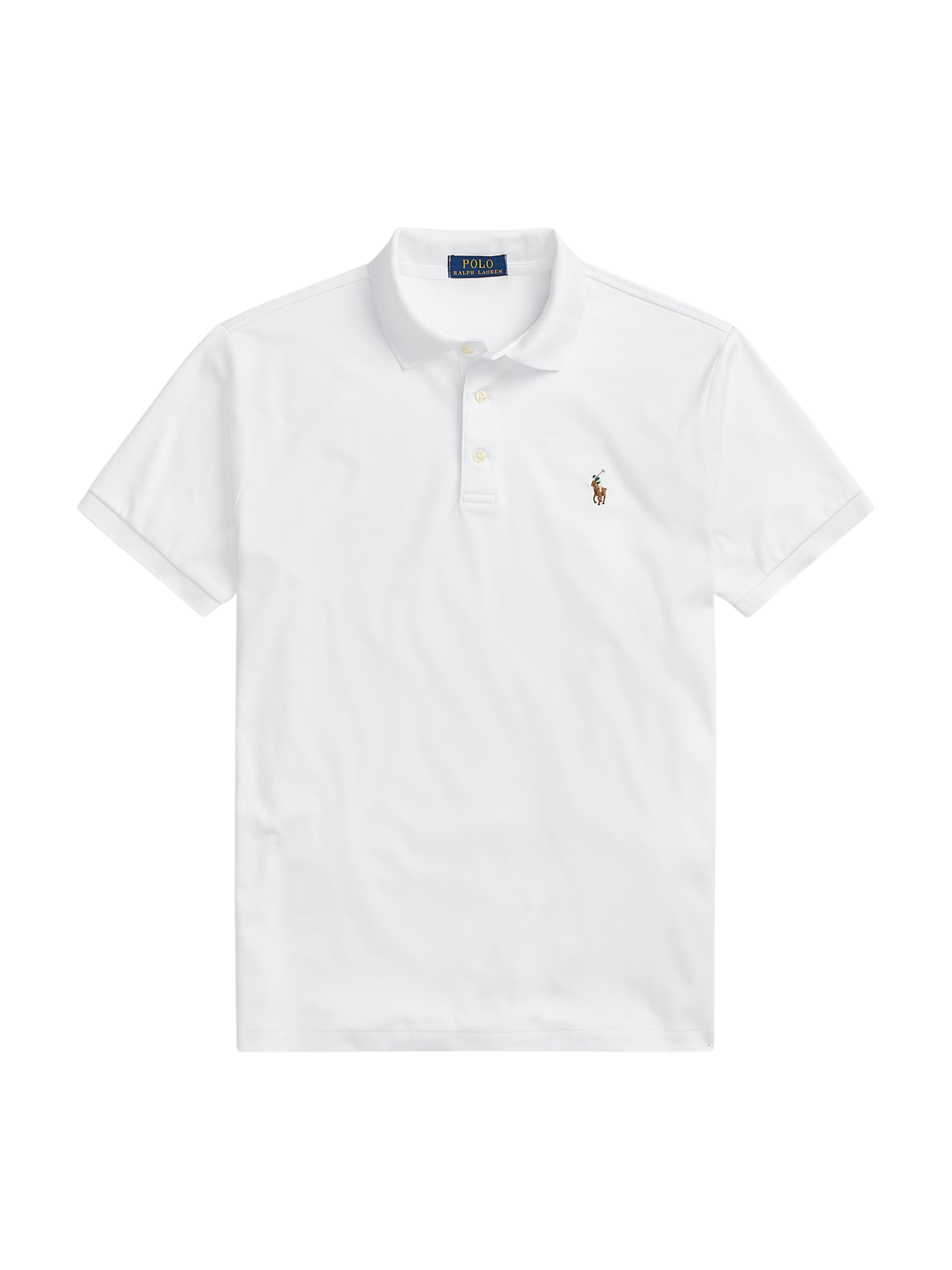 RALPH LAUREN Custom Slim Fit Soft Cotton Polo Shirt White