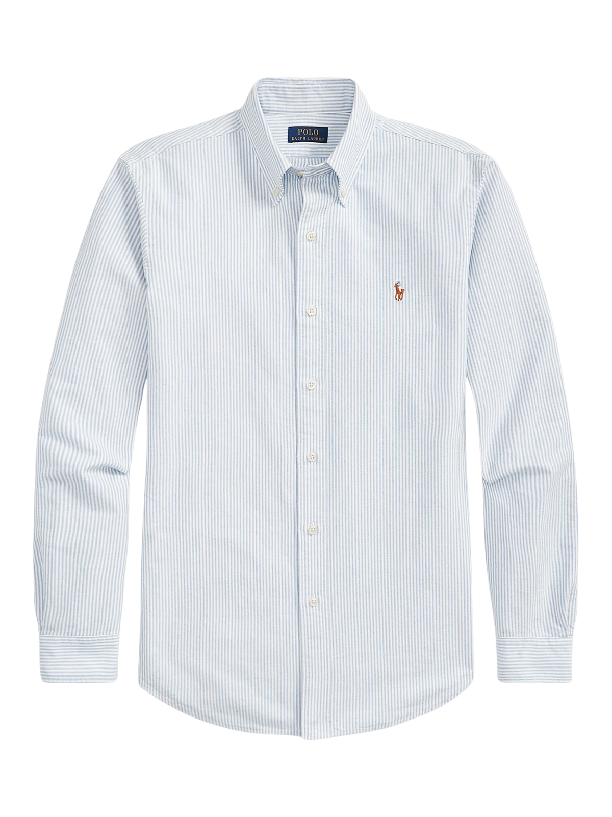 RALPH LAUREN Custom Fit Oxford Shirt Blue/White Stripe