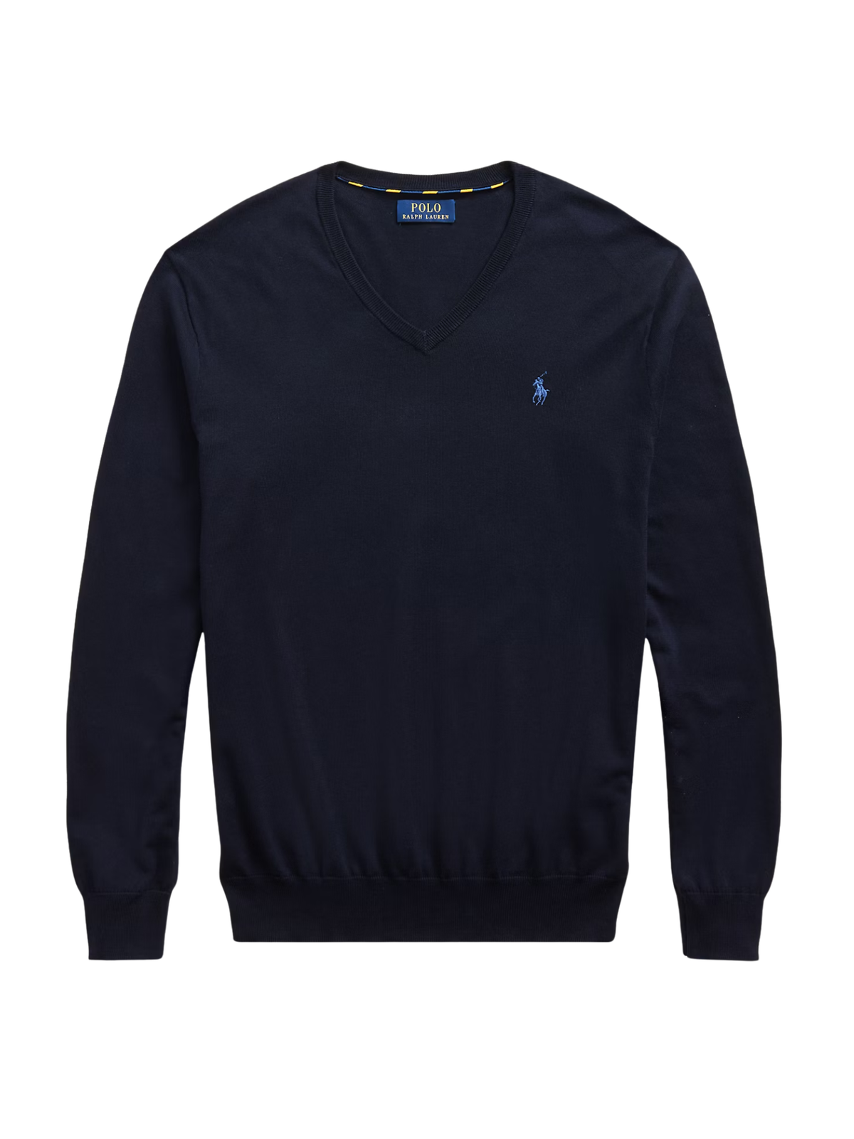 RALPH LAUREN Slim Fit Cotton V-Neck Jumper Hunter Navy