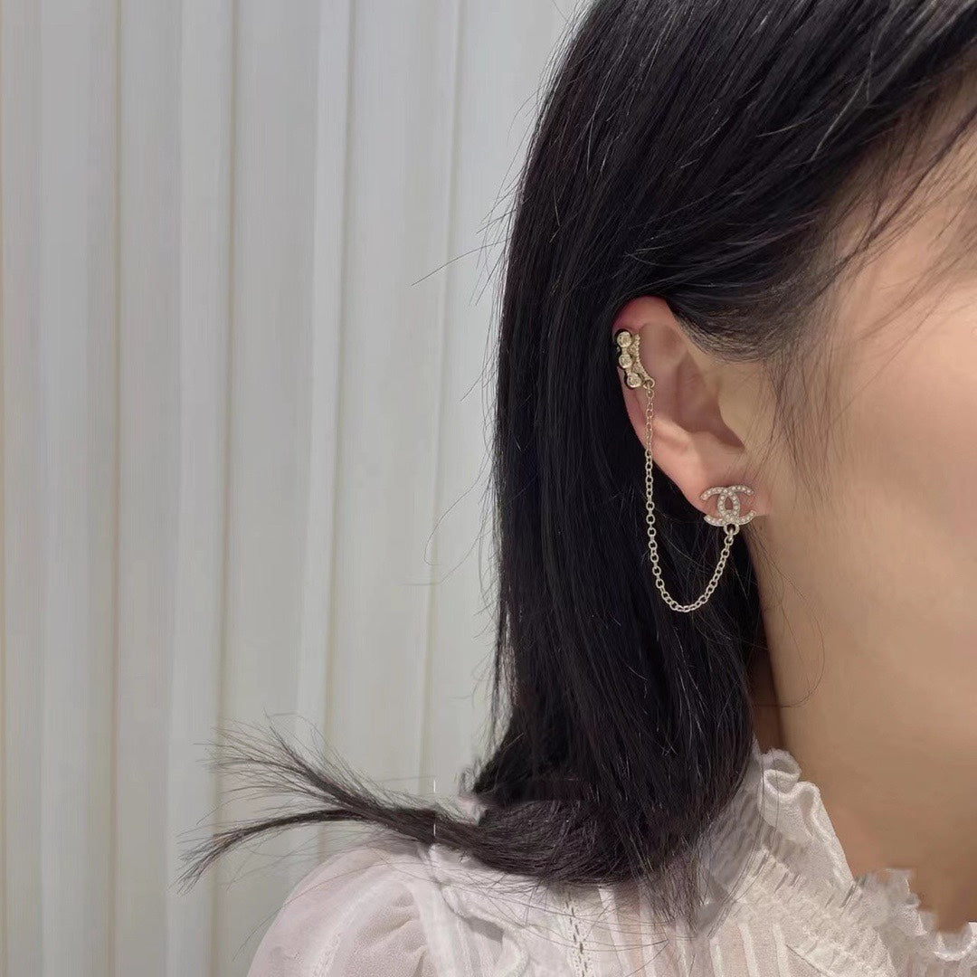 18K  Chanel Chain Earrings